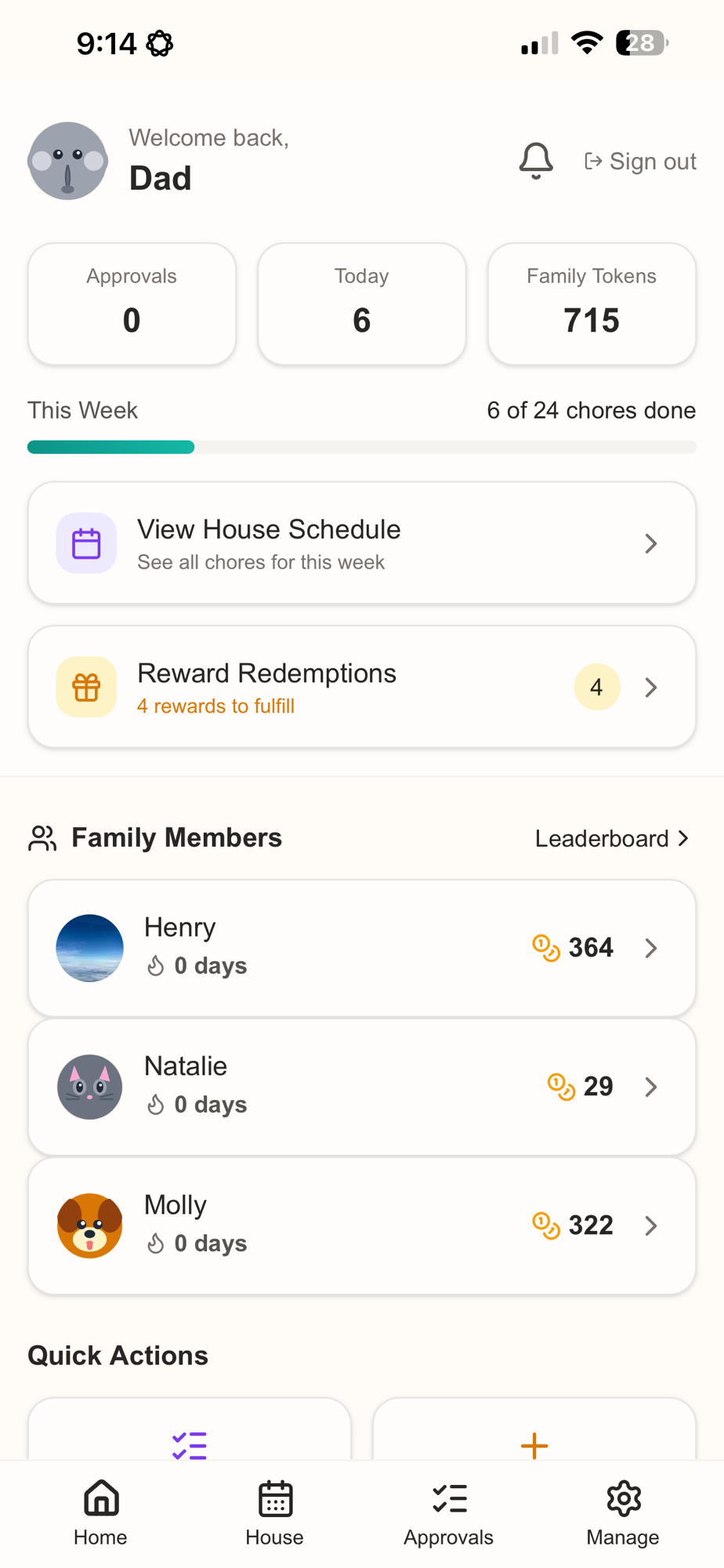 Chores parent home