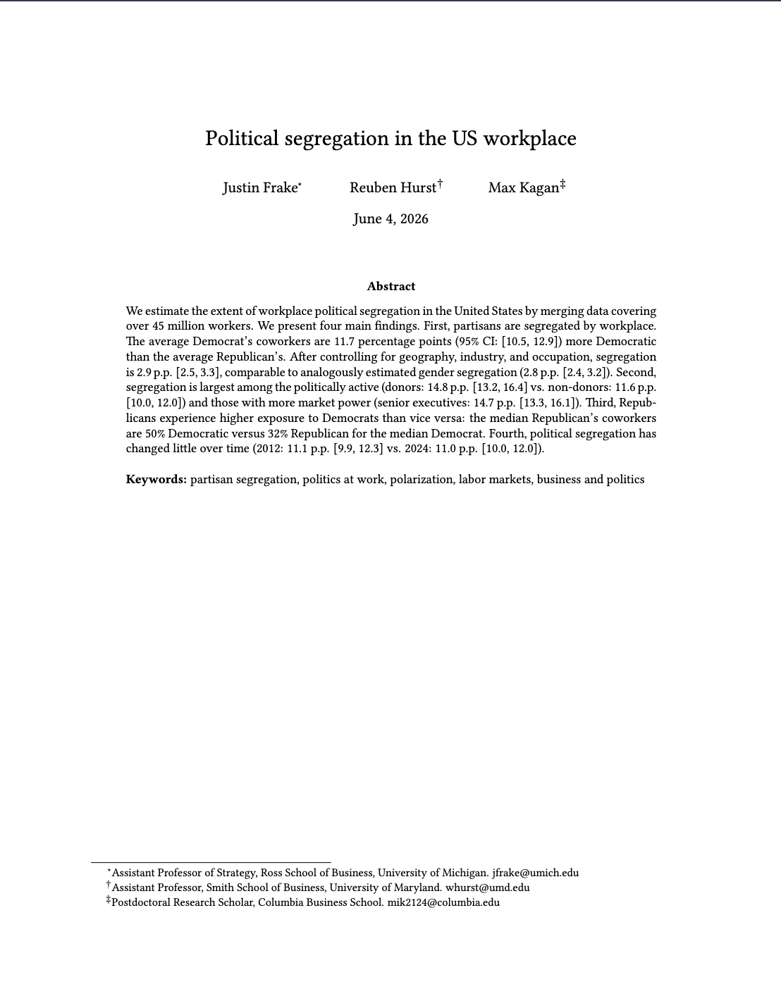 Political segregation companion paper
